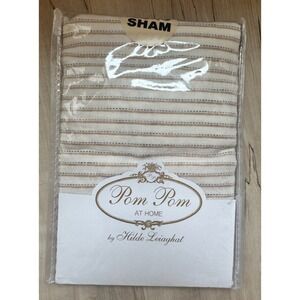 Pom Pom at Home Hilde Leiaghat Connor Stripe Ivory Euro Sham Cotton Linen 26x26